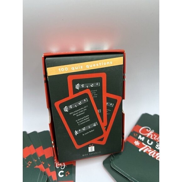 Christmas Music Trivia Cards 100 Quiz Questions Family Party Games Gift Republic - Picture 7 of 11